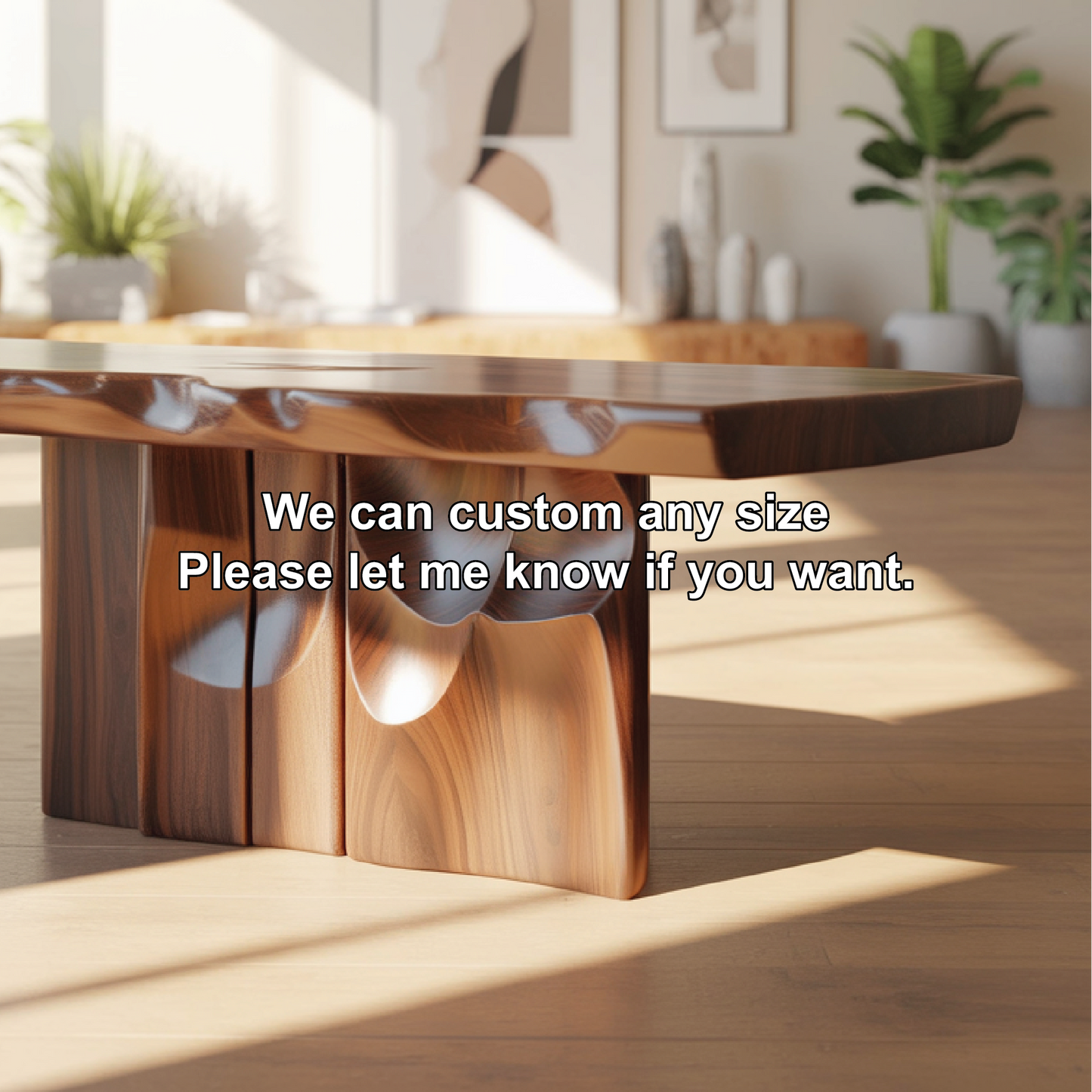 Handcrafted Solid Wood Console Table with Sculpted Base and Organic Live-Edge Design Lynnsnail