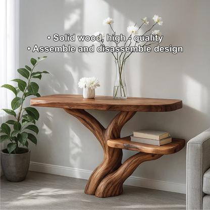 Handcrafted Solid Wood Tree Console Table with Organic Branch Design for Modern Natural Spaces Lynnsnail
