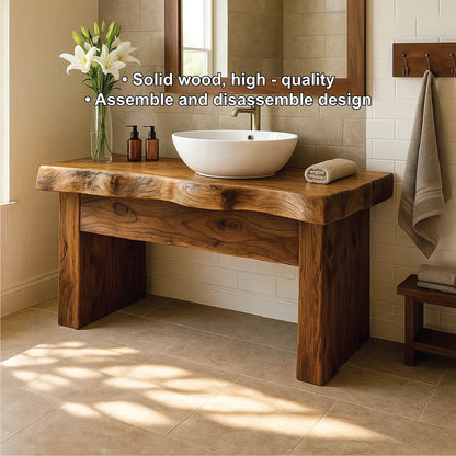 Handcrafted Solid Wood Bathroom Vanity with Live Edge Design for Natural and Modern Interiors Lynnsnail
