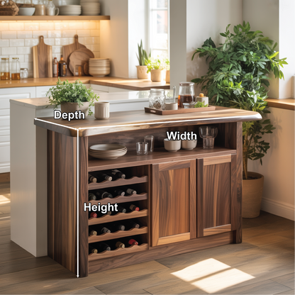 Handcrafted Solid Wood Wine Cabinet for Dining Room | Elegant Natural Storage & Display Lynnsnail