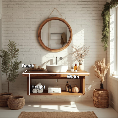 Handcrafted Solid Wood Floating Bathroom Vanity with Natural Live Edge for Modern Interiors Lynnsnail