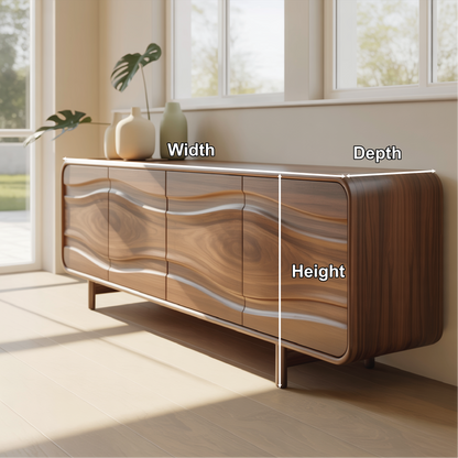 Handcrafted Solid Wood Console Table with Unique Wavy Design for Modern Living Spaces Lynnsnail