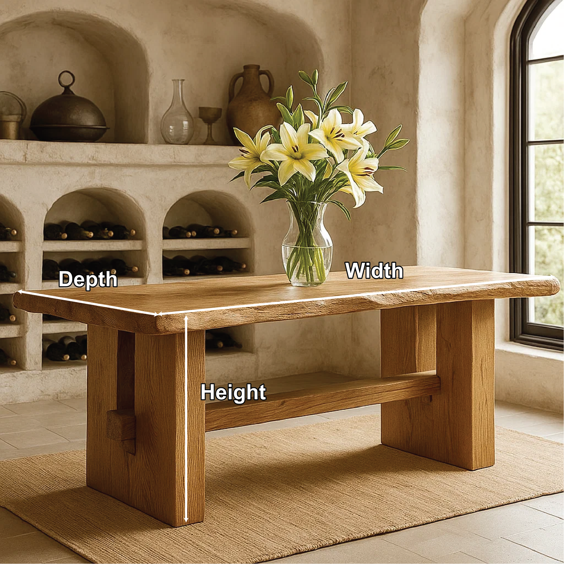 Handcrafted Solid Wood Console Table with Live Edge Design for Rustic Modern Home Interiors Lynnsnail