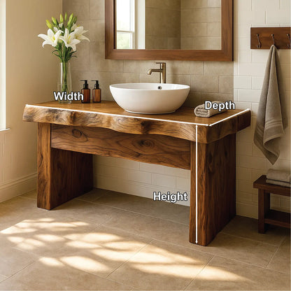 Handcrafted Solid Wood Bathroom Vanity with Live Edge Design for Natural and Modern Interiors Lynnsnail