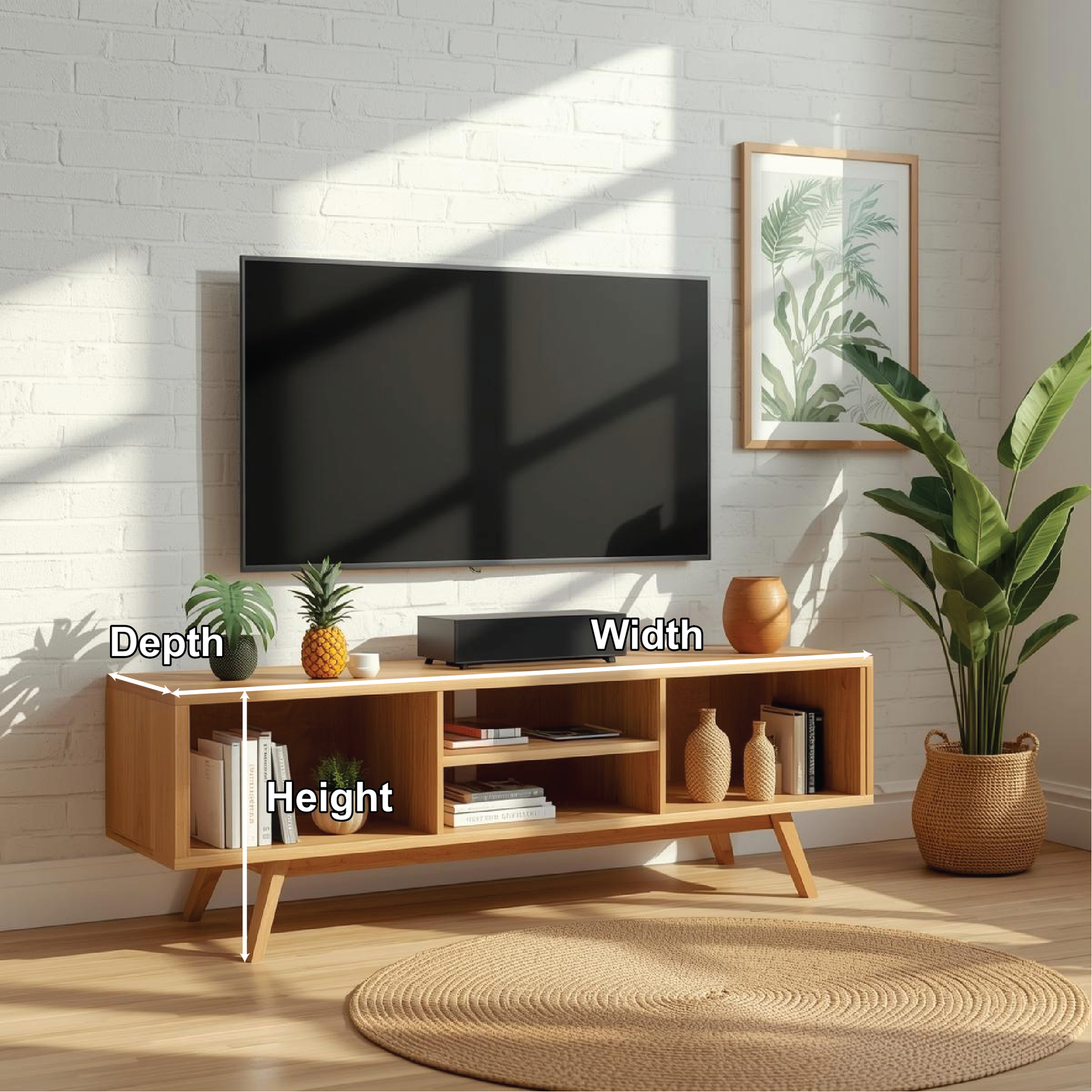 Handcrafted Solid Wood TV Stand with Open Shelving and Mid-Century Modern Minimalist Design Lynnsnail
