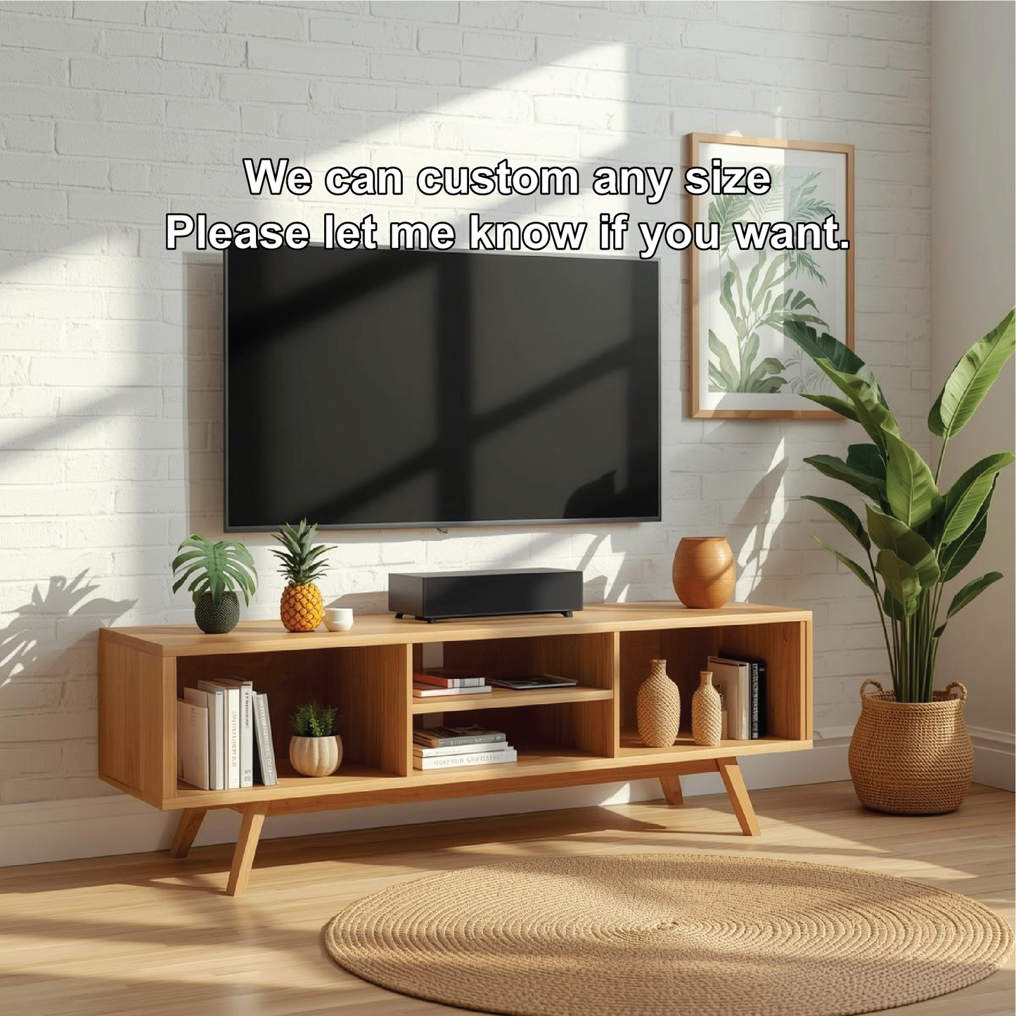 Handcrafted Solid Wood TV Stand with Open Shelving and Mid-Century Modern Minimalist Design Lynnsnail