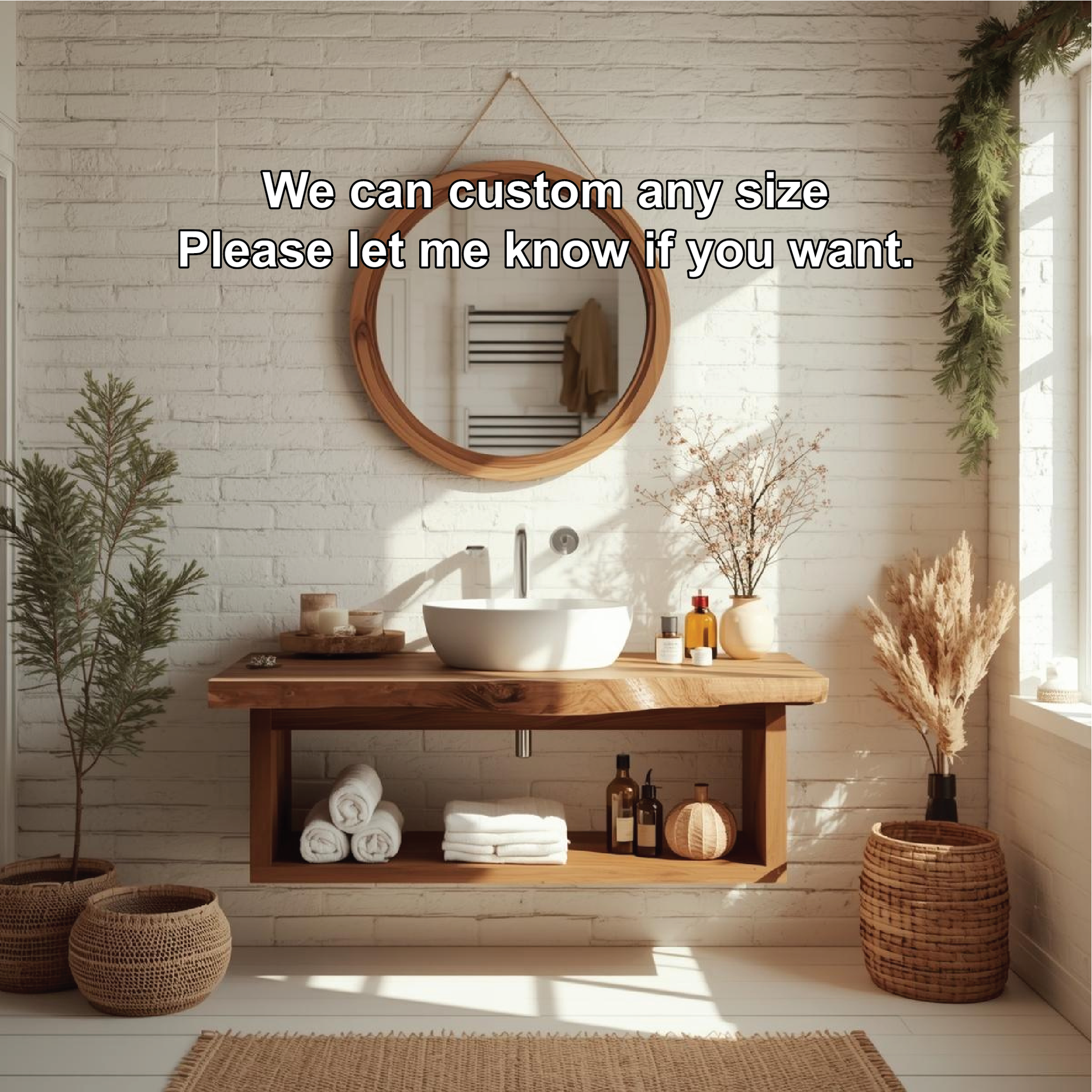 Handcrafted Solid Wood Floating Bathroom Vanity with Natural Live Edge for Modern Interiors Lynnsnail