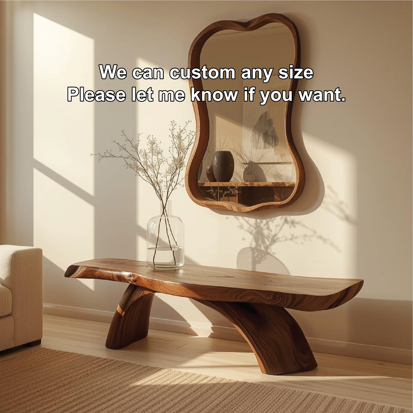 Handcrafted Solid Wood Entryway Bench with Curved Live Edge Design for Modern Natural Interiors Lynnsnail
