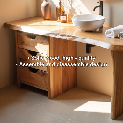 Handcrafted Solid Wood Bathroom Vanity with Live Edge Design for Modern Natural Interiors Lynnsnail