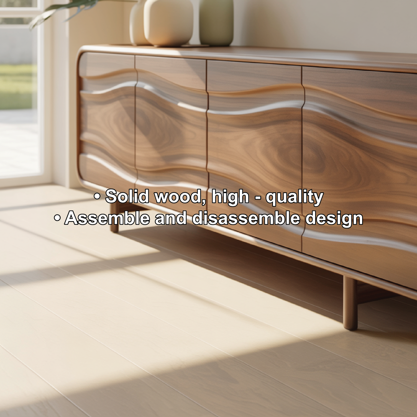 Handcrafted Solid Wood Console Table with Unique Wavy Design for Modern Living Spaces Lynnsnail