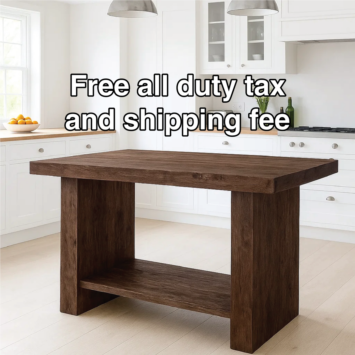 Handcrafted Solid Wood Dining Table – Dark Walnut Kitchen Table with Contemporary Design