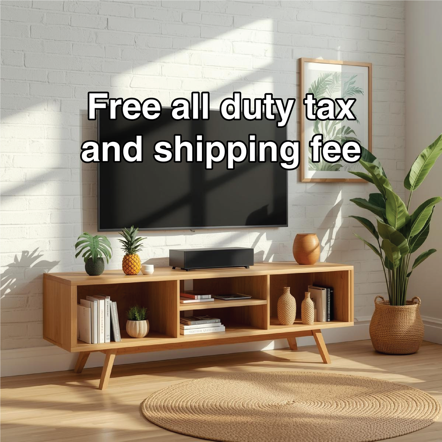 Handcrafted Solid Wood TV Stand with Open Shelving and Mid-Century Modern Minimalist Design Lynnsnail