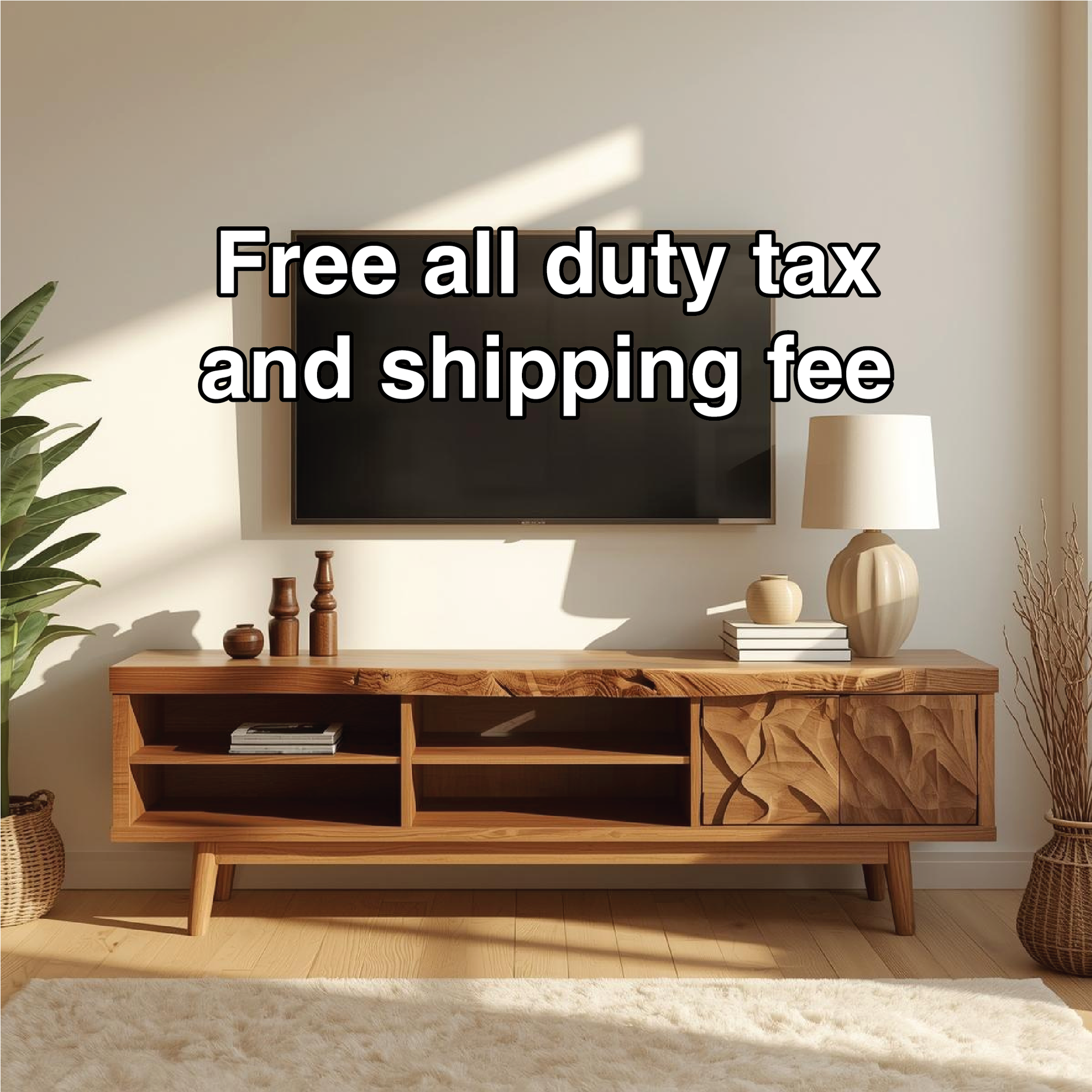 Handcrafted Solid Wood TV Stand with Artistic Carved Doors and Open Shelving for Modern Homes Lynnsnail