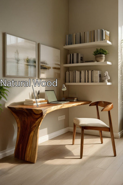Handcrafted Live Edge Wood Desk For Home Studio Setup Lynnsnail