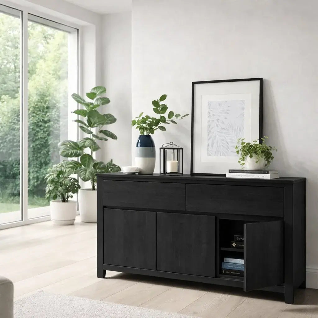 Modern Storage Console Table with Drawers & Doors Lynnsnail