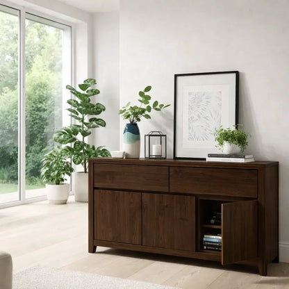 Modern Storage Console Table with Drawers & Doors Lynnsnail