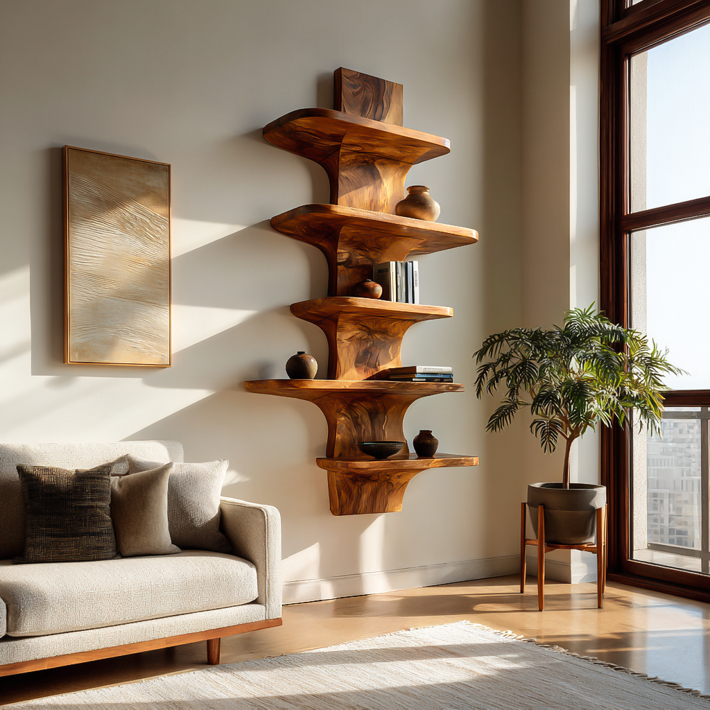 Modern Wooden Floating Bookshelf For Minimalist Home Decor Lynnsnail