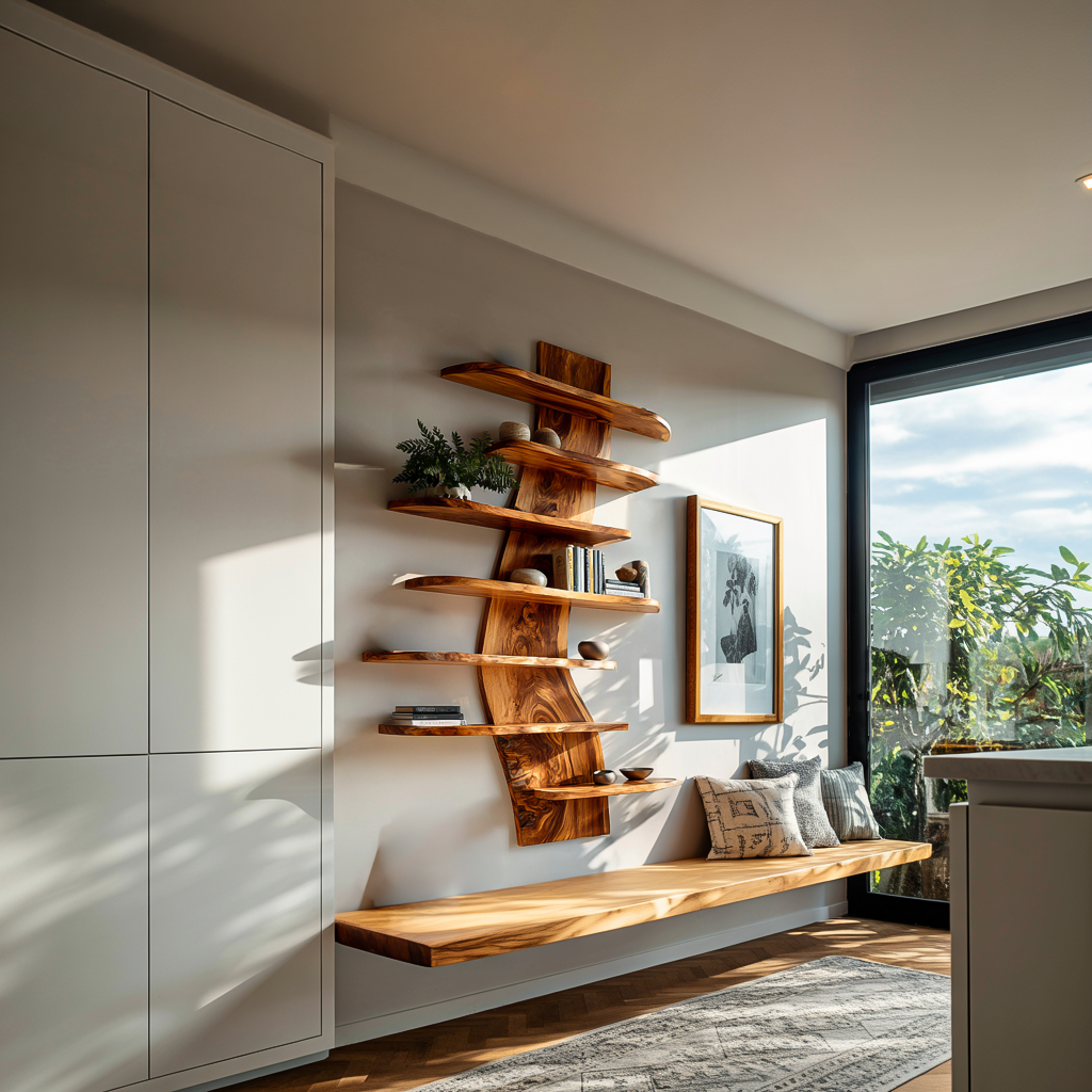 Artistic Wood Wall Bookshelf For Modern Interiors Lynnsnail