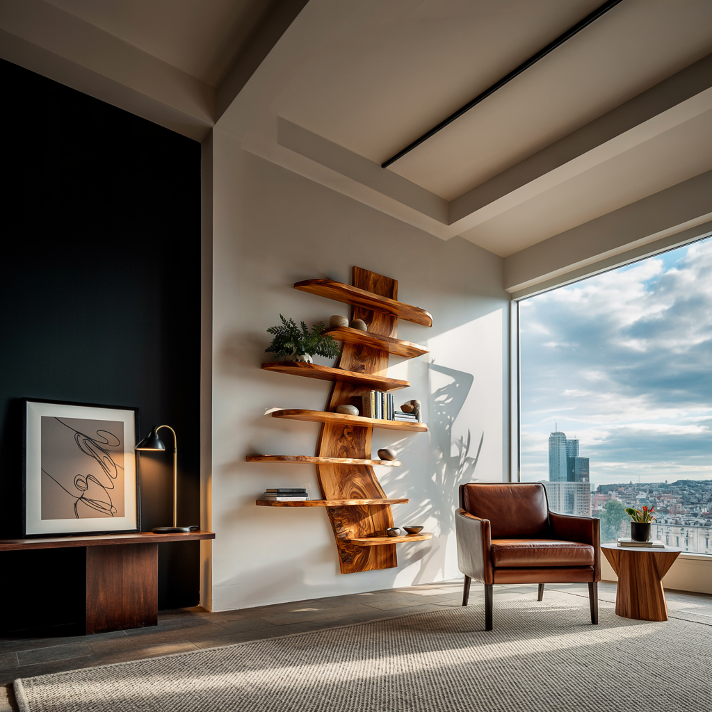 Artistic Wood Wall Bookshelf For Modern Interiors Lynnsnail