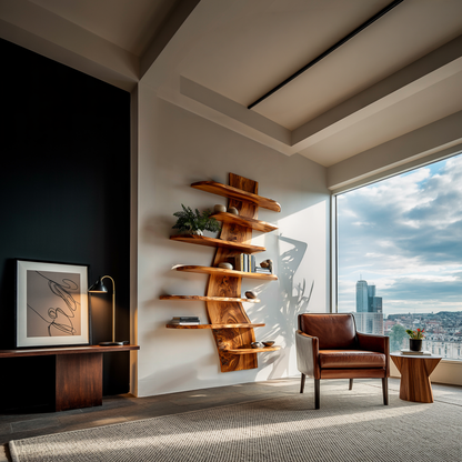Artistic Wood Wall Bookshelf For Modern Interiors Lynnsnail