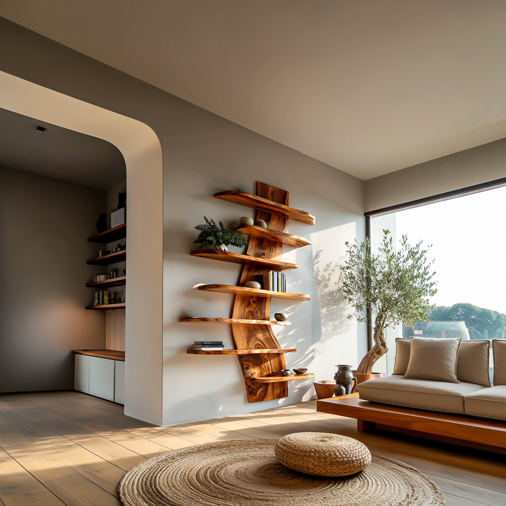 Artistic Wood Wall Bookshelf For Modern Interiors Lynnsnail
