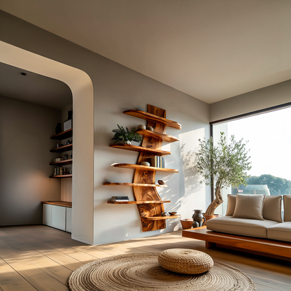 Artistic Wood Wall Bookshelf For Modern Interiors Lynnsnail