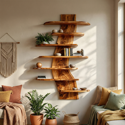 Artistic Wood Wall Bookshelf For Modern Interiors Lynnsnail