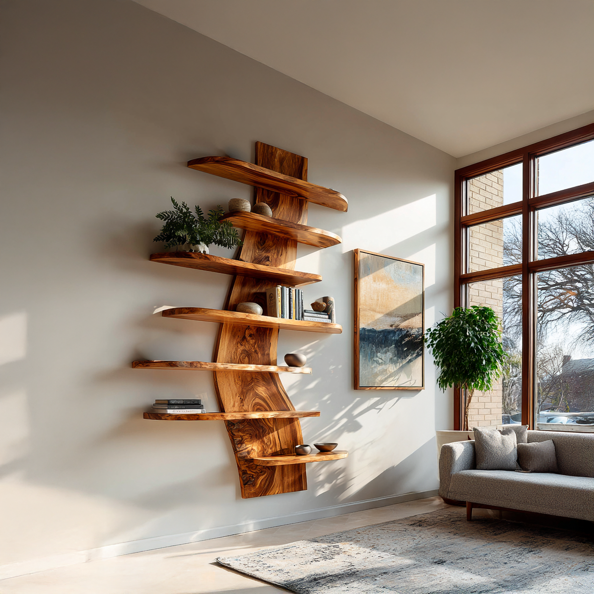 Artistic Wood Wall Bookshelf For Modern Interiors Lynnsnail