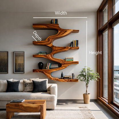 Minimalist Wood Floating Bookshelf For Living Space Lynnsnail