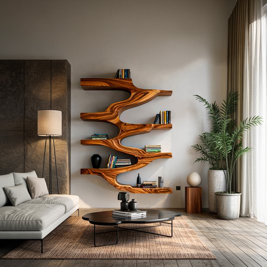 Minimalist Wood Floating Bookshelf For Living Space Lynnsnail