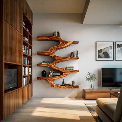 Minimalist Wood Floating Bookshelf For Living Space Lynnsnail