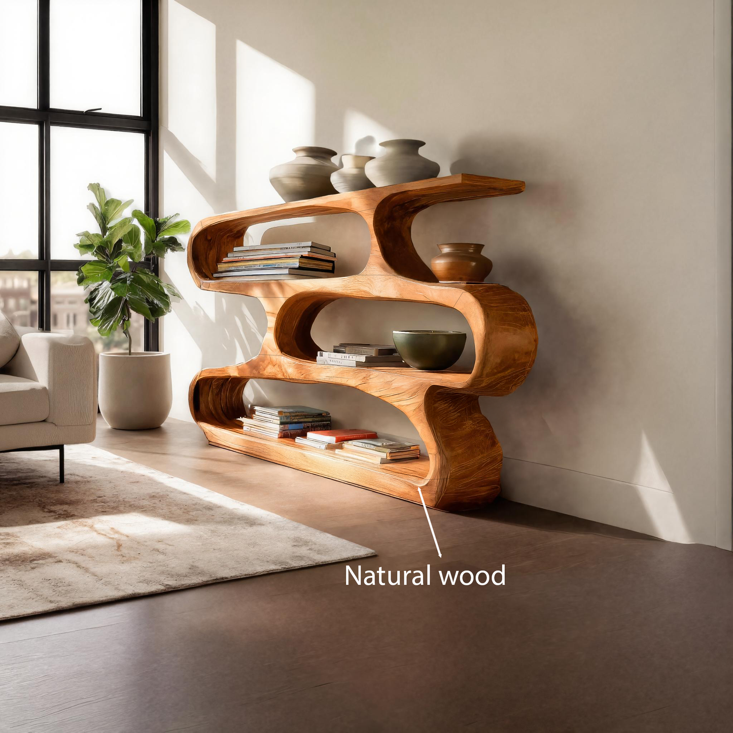 Modern Curved Bookcase For Minimalist Living Room Decor Lynnsnail