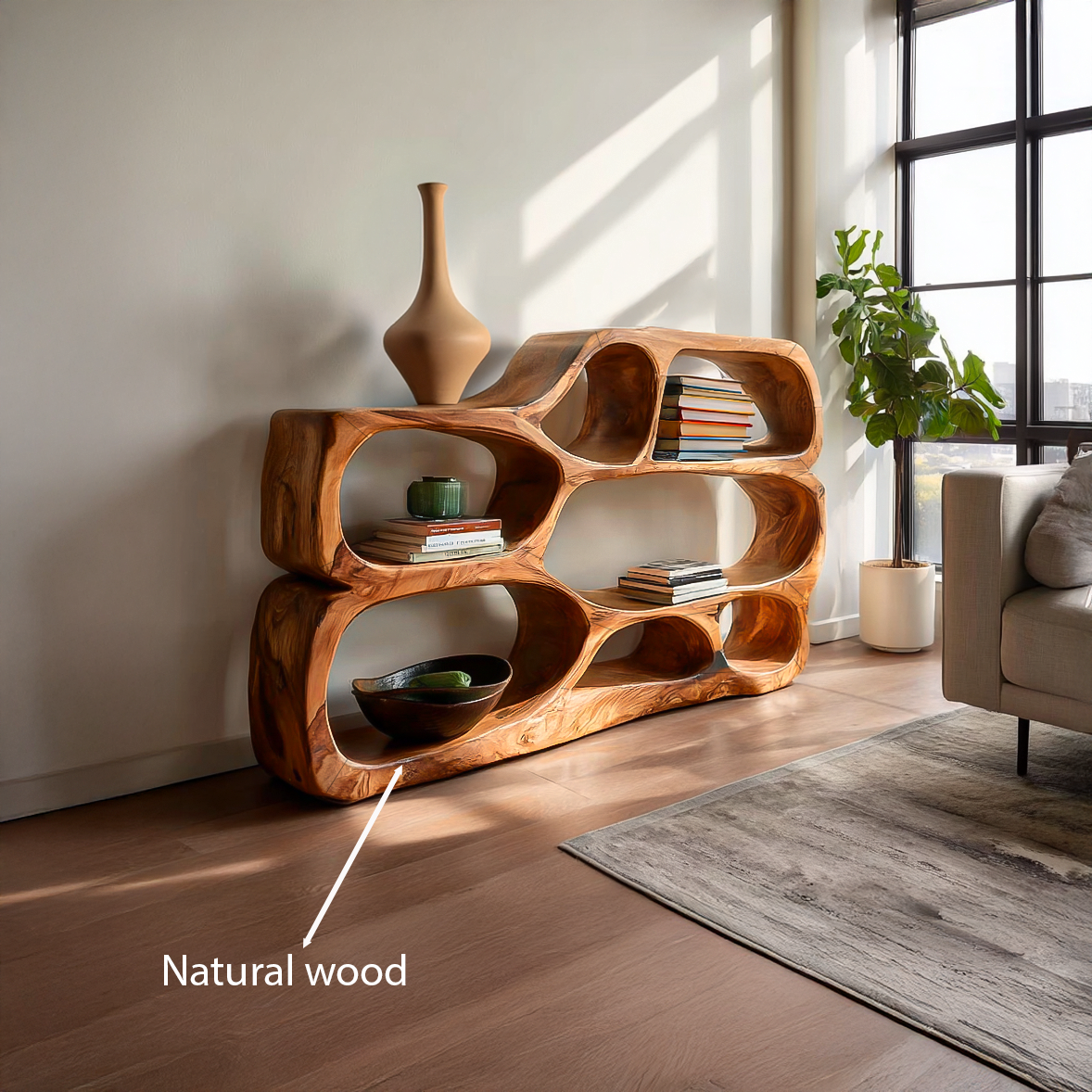 Artistic Curved Bookshelf For Living Room Styling Lynnsnail