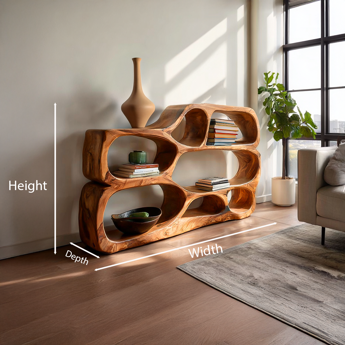 Artistic Curved Bookshelf For Living Room Styling Lynnsnail