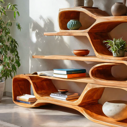 Curved Sculptural Bookshelf For Home Decor Lynnsnail