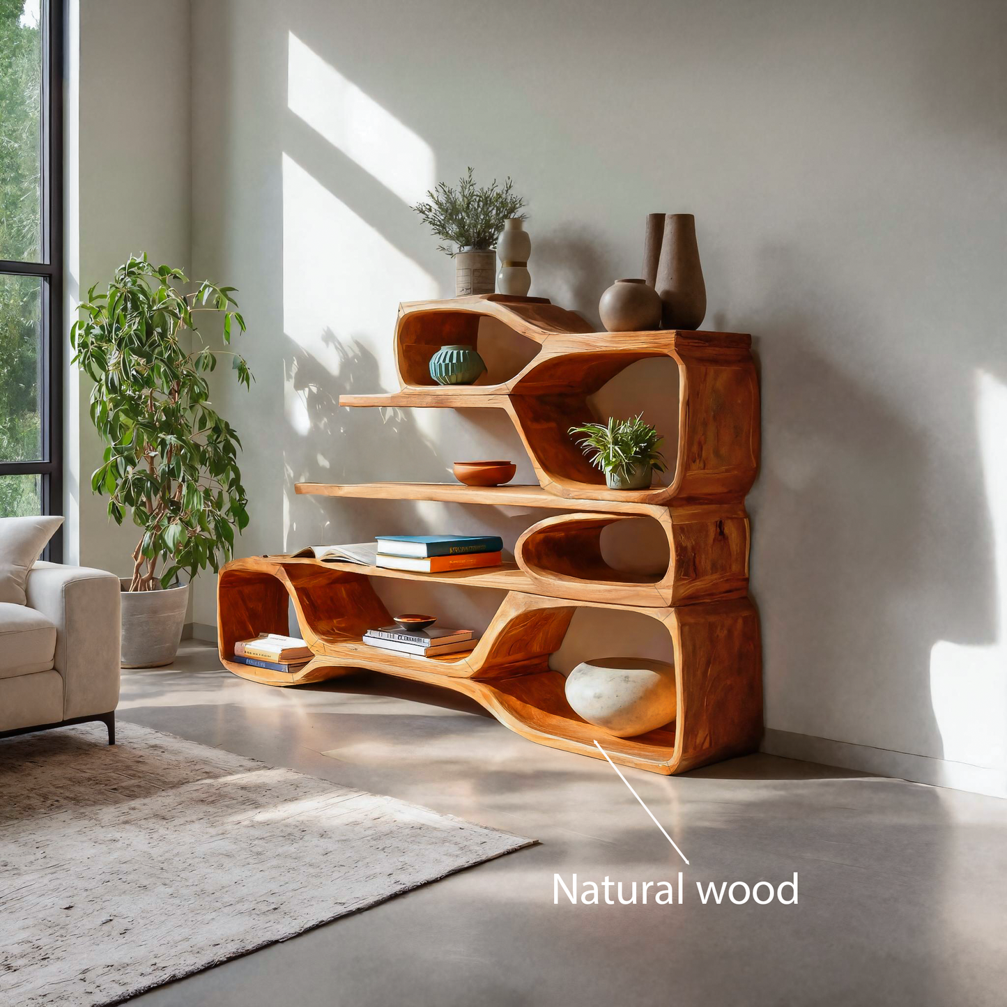Curved Sculptural Bookshelf For Home Decor Lynnsnail