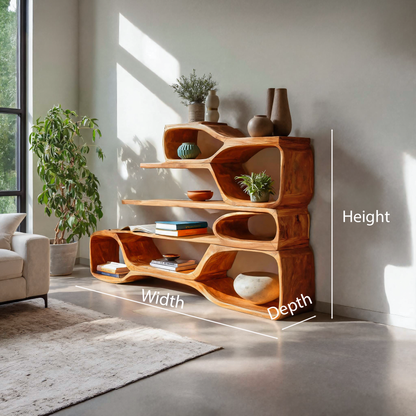Curved Sculptural Bookshelf For Home Decor Lynnsnail