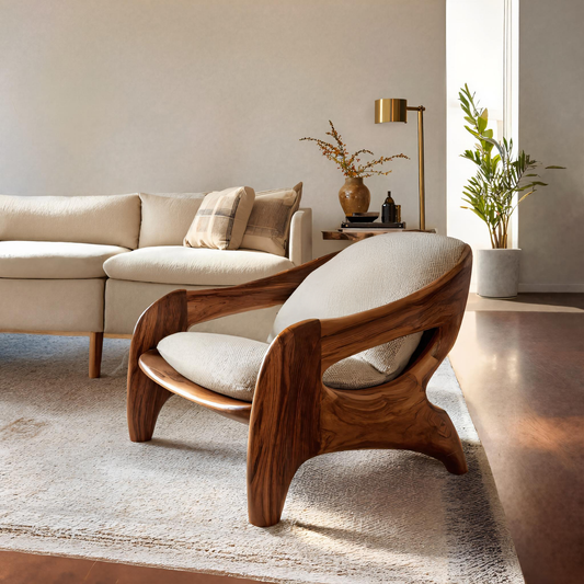 Modern Sculptural Accent Chair For Reading Corner Lynnsnail