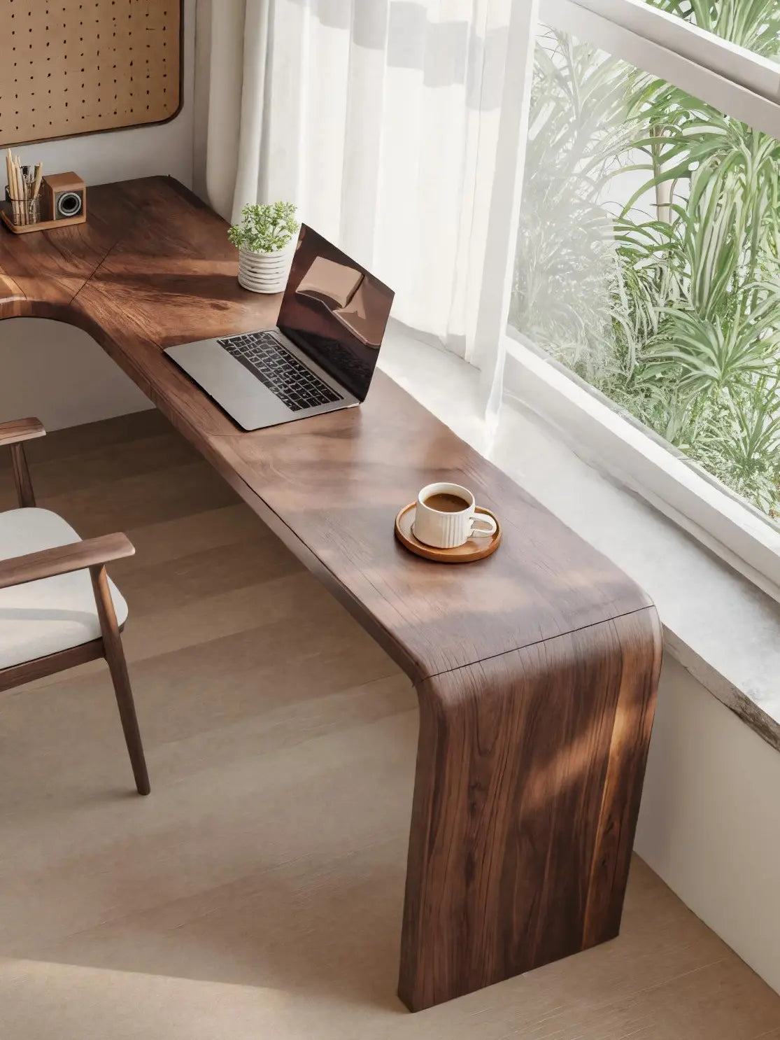 Modern L Shaped Desk With Smooth Curves For Home Office Lynnsnail