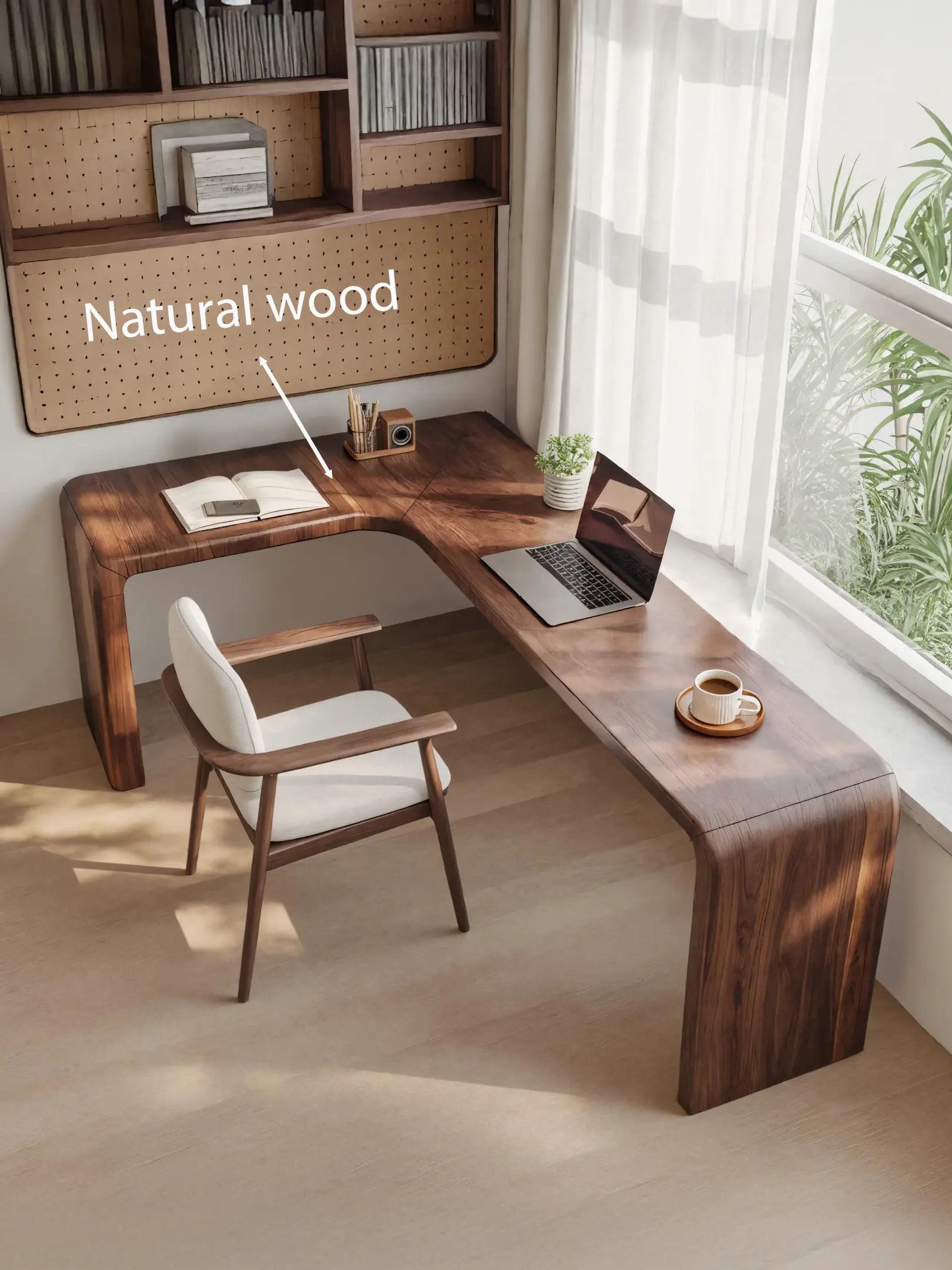 Modern L Shaped Desk With Smooth Curves For Home Office Lynnsnail