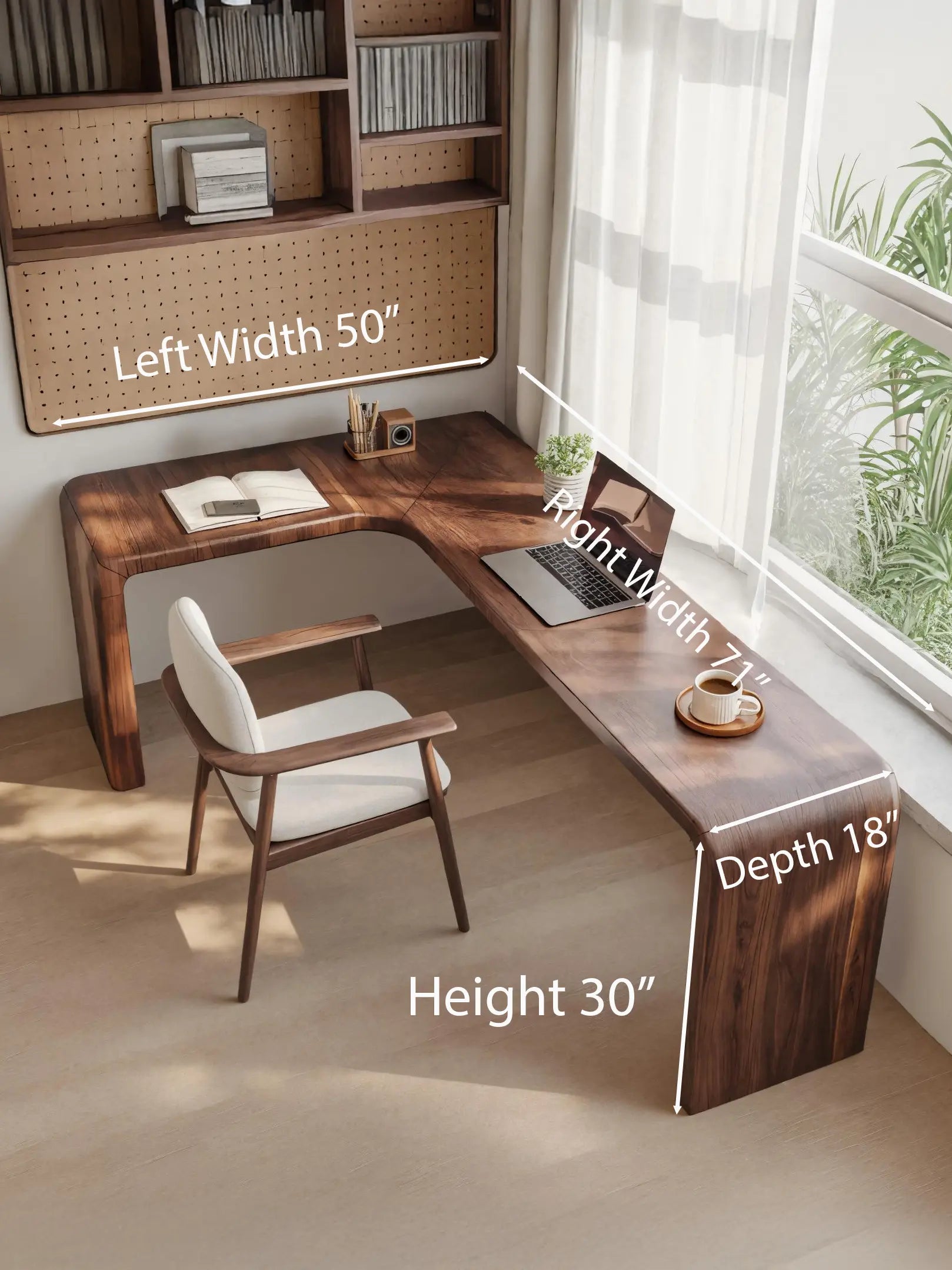 Modern L Shaped Desk With Smooth Curves For Home Office Lynnsnail