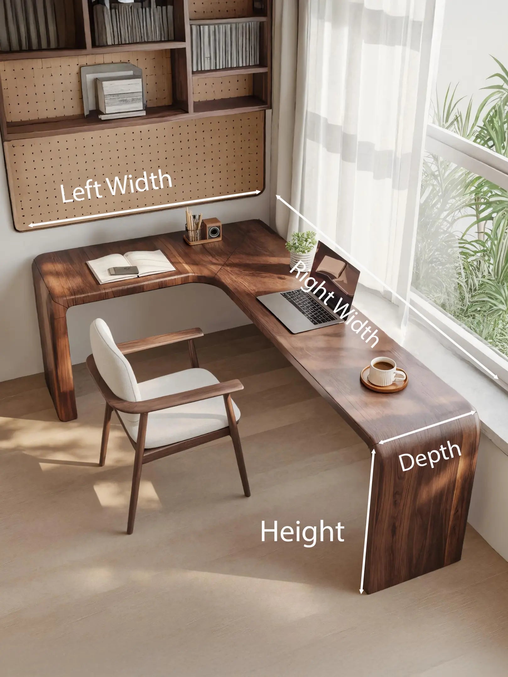 Modern L Shaped Desk With Smooth Curves For Home Office Lynnsnail