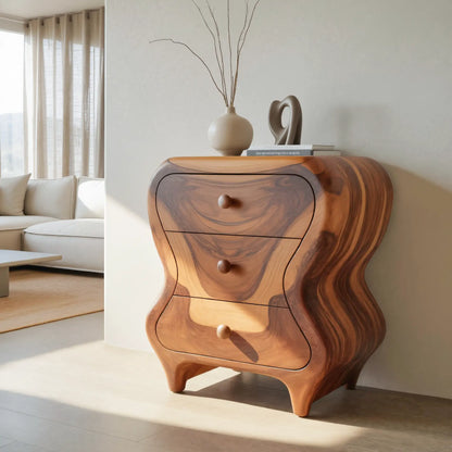 Sculptural Cabinet With Organic Curves And Drawers For Bedroom And Entryway Lynnsnail