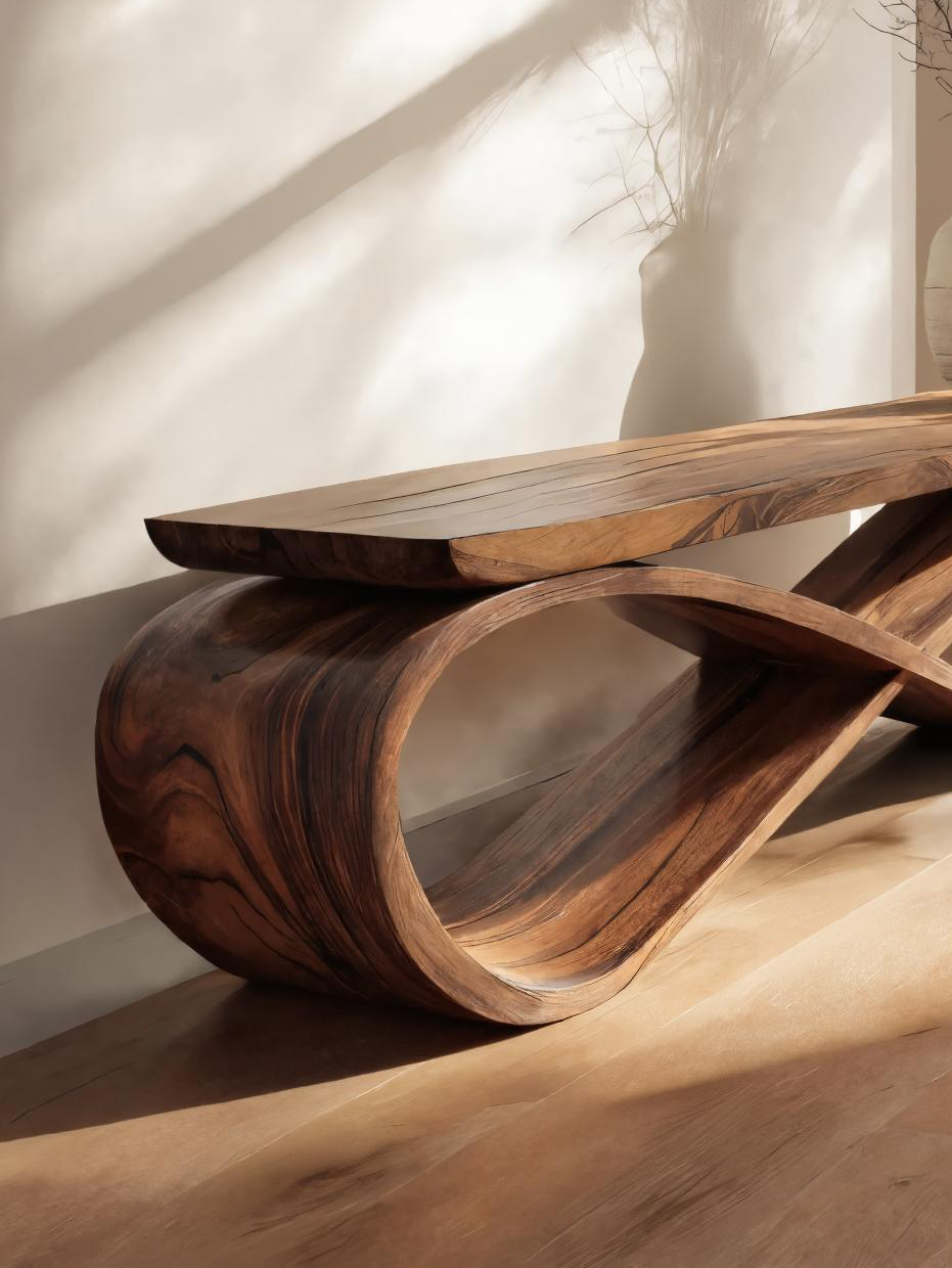 Infinity Loop Sculptural Bench For Entryway Or Living Room Lynnsnail