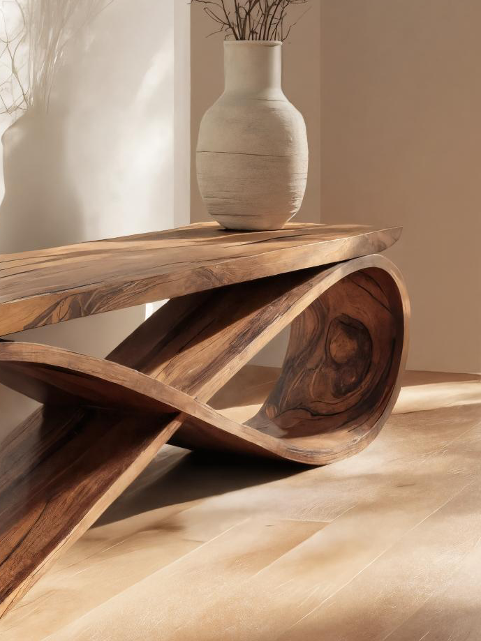 Infinity Loop Sculptural Bench For Entryway Or Living Room Lynnsnail
