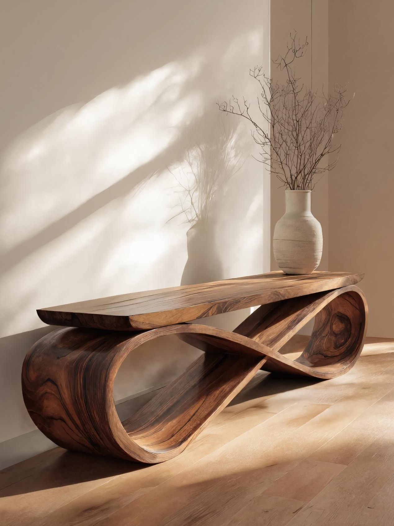 Infinity Loop Sculptural Bench For Entryway Or Living Room Lynnsnail