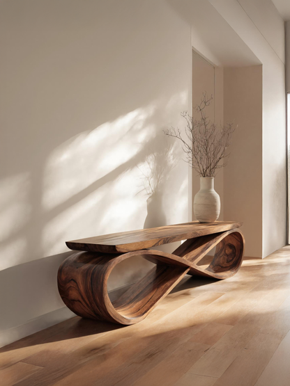 Infinity Loop Sculptural Bench For Entryway Or Living Room Lynnsnail