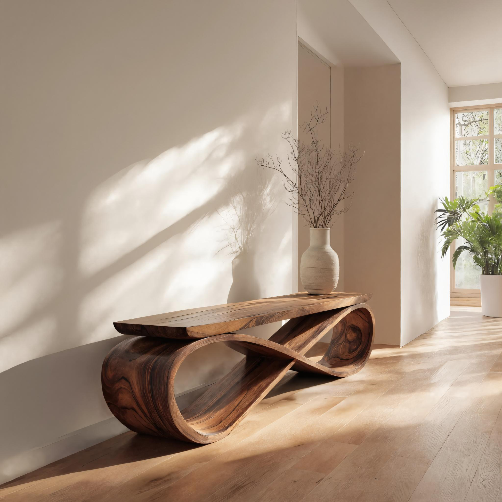 Infinity Loop Sculptural Bench For Entryway Or Living Room Lynnsnail