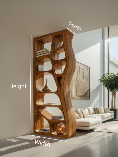 Modern Sculptural Bookshelf Room Divider For Living Room Lynnsnail