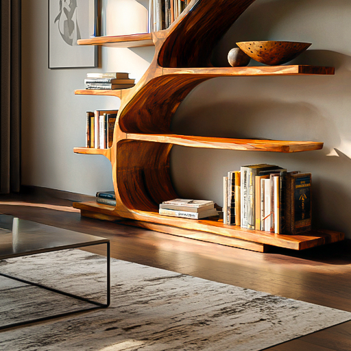 Organic Modern Bookshelf With Flowing Curves For Home Decor Lynnsnail
